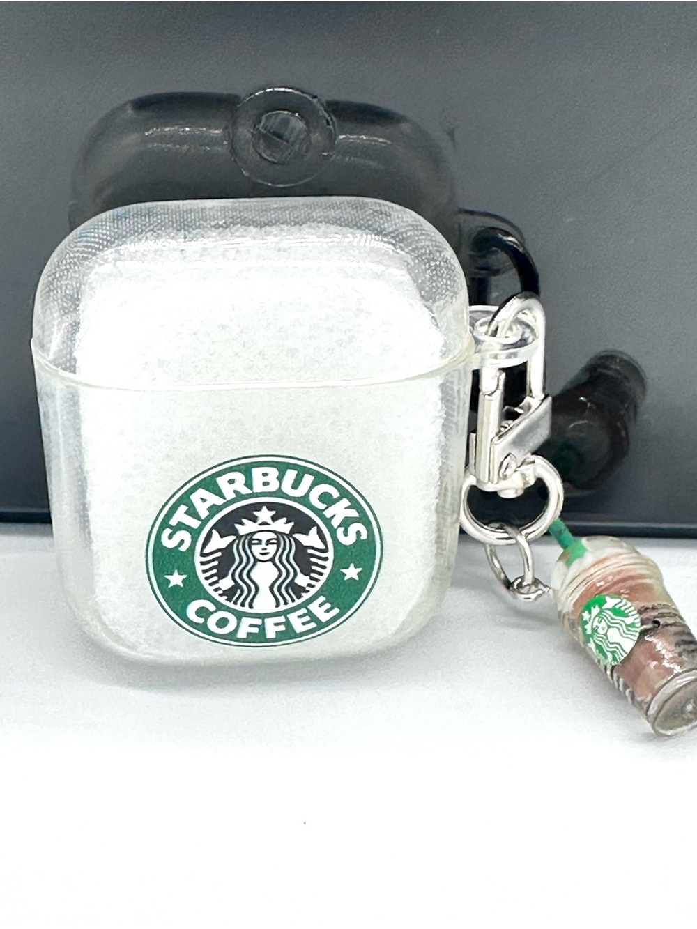 Clear Starbucks Case Compatible with Apple AirPods 1st & 2nd Gen + Charm